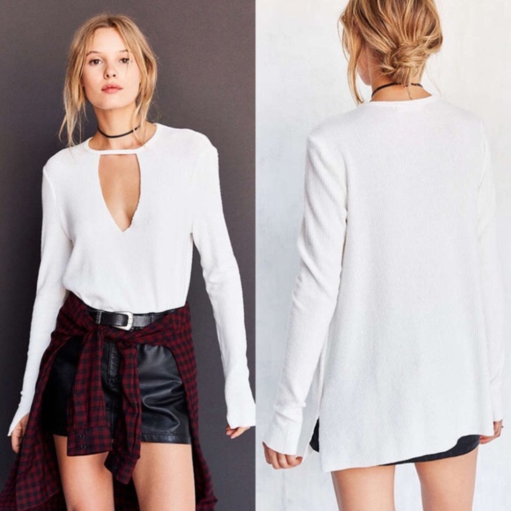 Urban Outfitters white cutout shirt
